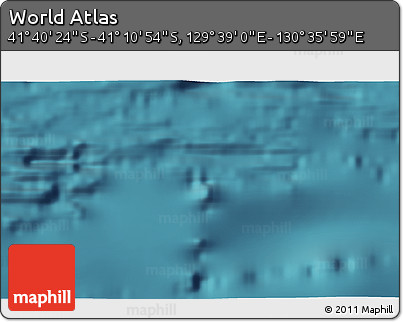 Satellite 3D Map of the Area around 41° 25' 39" S, 130° 7' 30" E