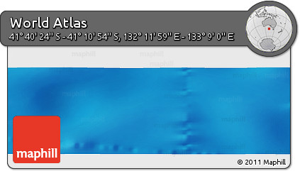 Physical Panoramic Map of the Area around 41° 25' 39" S, 132° 40' 30" E