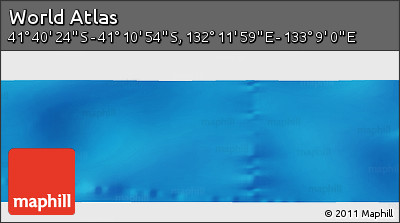 Physical Panoramic Map of the Area around 41° 25' 39" S, 132° 40' 30" E