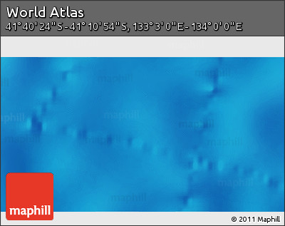 Physical 3D Map of the Area around 41° 25' 39" S, 133° 31' 30" E