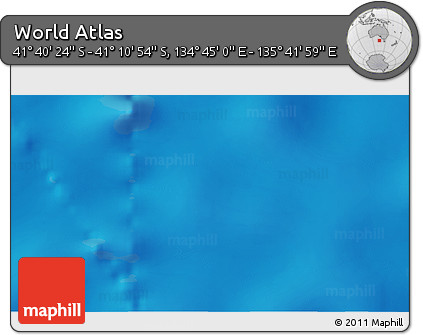 Physical 3D Map of the Area around 41° 25' 39" S, 135° 13' 29" E