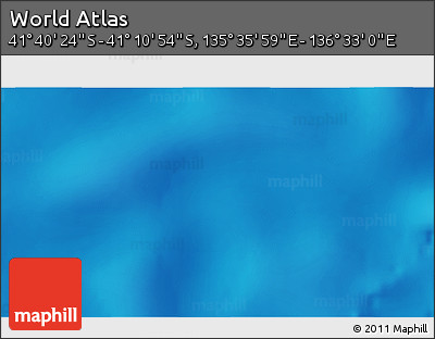 Physical 3D Map of the Area around 41° 25' 39" S, 136° 4' 29" E