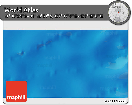 Physical 3D Map of the Area around 41° 25' 39" S, 137° 46' 30" E
