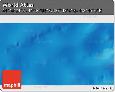 Physical 3D Map of the Area around 41° 25' 39" S, 137° 46' 30" E