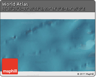 Satellite 3D Map of the Area around 41° 25' 39" S, 137° 46' 30" E