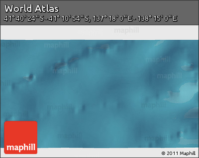 Satellite 3D Map of the Area around 41° 25' 39" S, 137° 46' 30" E