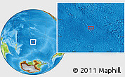 Physical Location Map of the area around 41° 25' 39" S, 143° 34' 29" W