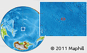 Physical Location Map of the area around 41° 25' 39" S, 149° 31' 30" W