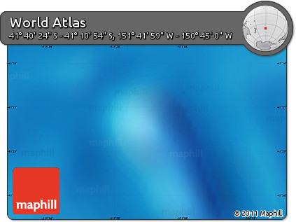 Physical Map of the Area around 41° 25' 39" S, 151° 13' 29" W