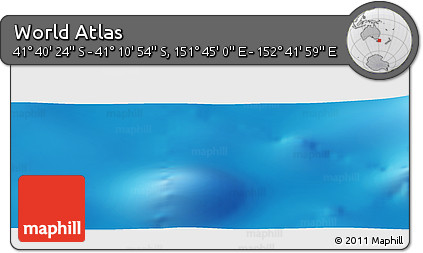 Physical Panoramic Map of the Area around 41° 25' 39" S, 152° 13' 29" E