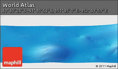 Physical Panoramic Map of the Area around 41° 25' 39" S, 152° 13' 29" E