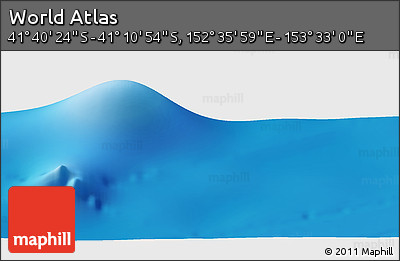Physical Panoramic Map of the Area around 41° 25' 39" S, 153° 4' 29" E
