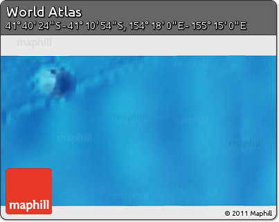 Physical 3D Map of the Area around 41° 25' 39" S, 154° 46' 30" E