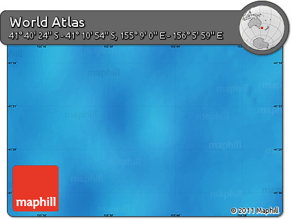 Physical Map of the Area around 41° 25' 39" S, 155° 37' 30" E