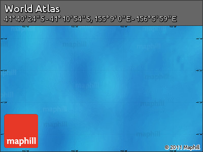 Physical Map of the Area around 41° 25' 39" S, 155° 37' 30" E