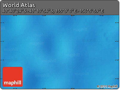 Physical Map of the Area around 41° 25' 39" S, 155° 37' 30" E