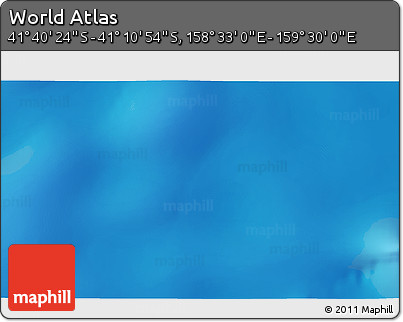 Physical 3D Map of the Area around 41° 25' 39" S, 159° 1' 30" E