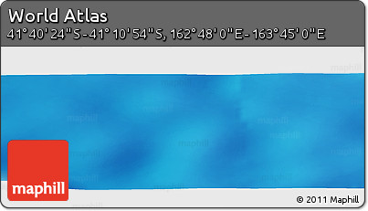 Physical Panoramic Map of the Area around 41° 25' 39" S, 163° 16' 30" E