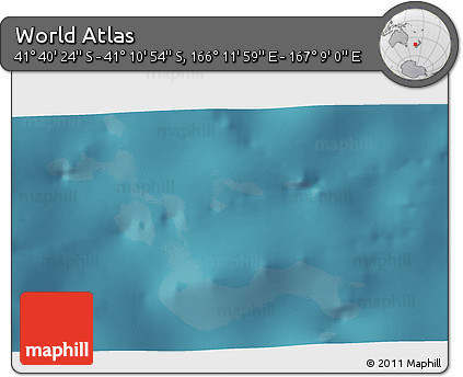 Satellite 3D Map of the Area around 41° 25' 39" S, 166° 40' 30" E