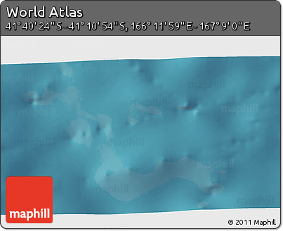 Satellite 3D Map of the Area around 41° 25' 39" S, 166° 40' 30" E
