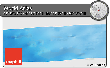 Physical Panoramic Map of the Area around 41° 25' 39" S, 166° 40' 30" E