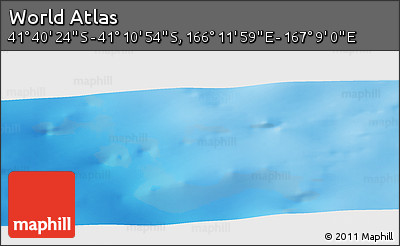 Physical Panoramic Map of the Area around 41° 25' 39" S, 166° 40' 30" E