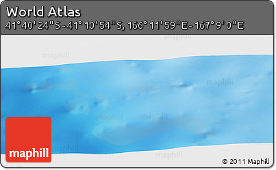 Physical Panoramic Map of the Area around 41° 25' 39" S, 166° 40' 30" E