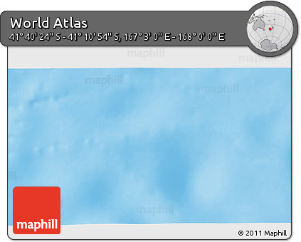 Physical 3D Map of the Area around 41° 25' 39" S, 167° 31' 30" E
