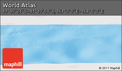 Physical Panoramic Map of the Area around 41° 25' 39" S, 167° 31' 30" E