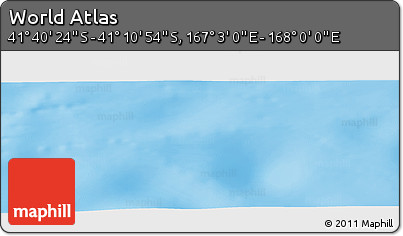 Physical Panoramic Map of the Area around 41° 25' 39" S, 167° 31' 30" E