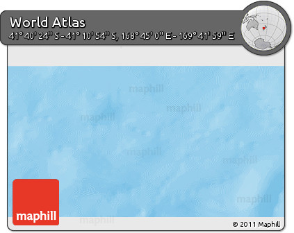 Physical 3D Map of the Area around 41° 25' 39" S, 169° 13' 29" E