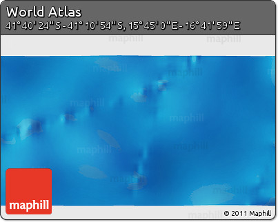 Physical 3D Map of the Area around 41° 25' 39" S, 16° 13' 30" E