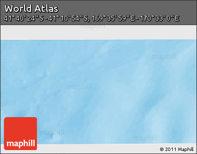 Physical 3D Map of the Area around 41° 25' 39" S, 170° 4' 29" E