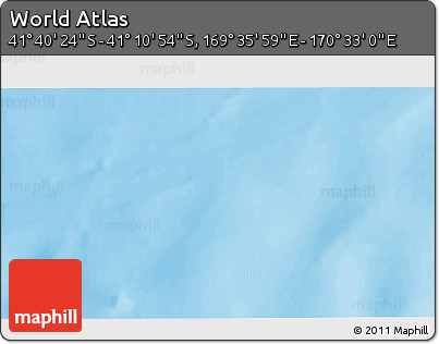 Physical 3D Map of the Area around 41° 25' 39" S, 170° 4' 29" E