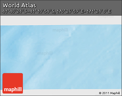 Physical 3D Map of the Area around 41° 25' 39" S, 170° 55' 30" E