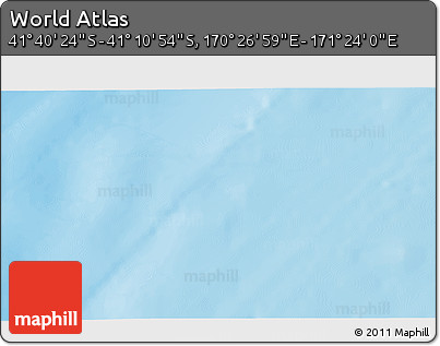 Physical 3D Map of the Area around 41° 25' 39" S, 170° 55' 30" E