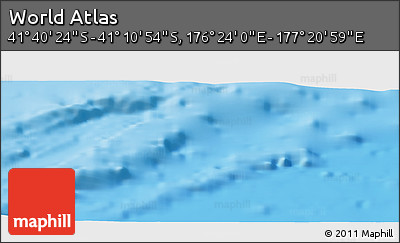 Physical Panoramic Map of the Area around 41° 25' 39" S, 176° 52' 30" E