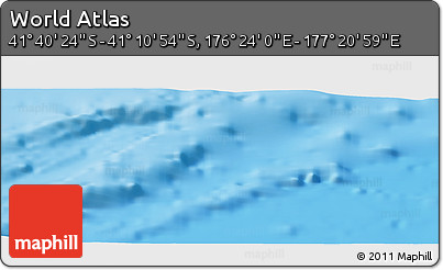 Physical Panoramic Map of the Area around 41° 25' 39" S, 176° 52' 30" E