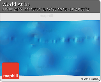 Physical 3D Map of the Area around 41° 25' 39" S, 17° 55' 29" E