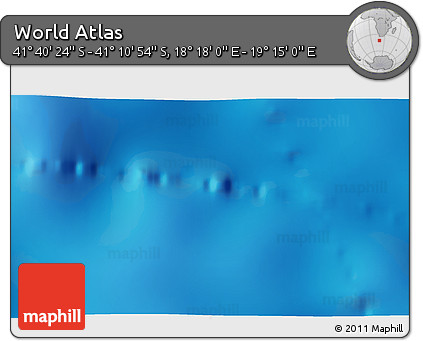 Physical 3D Map of the Area around 41° 25' 39" S, 18° 46' 29" E