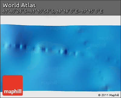 Physical 3D Map of the Area around 41° 25' 39" S, 18° 46' 29" E