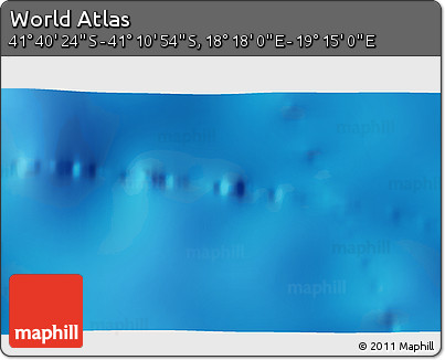 Physical 3D Map of the Area around 41° 25' 39" S, 18° 46' 29" E