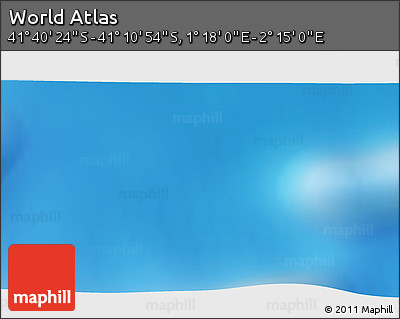 Physical 3D Map of the Area around 41° 25' 39" S, 1° 46' 29" E