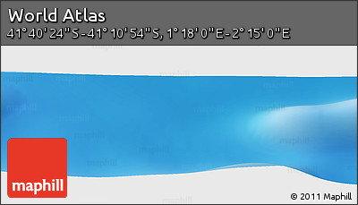 Physical Panoramic Map of the Area around 41° 25' 39" S, 1° 46' 29" E
