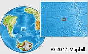 Physical Location Map of the area around 41° 25' 39" S, 20° 19' 30" W