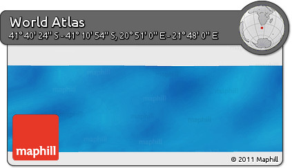 Physical Panoramic Map of the Area around 41° 25' 39" S, 21° 19' 30" E