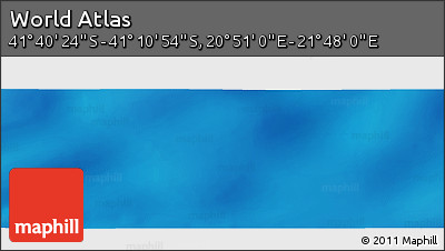 Physical Panoramic Map of the Area around 41° 25' 39" S, 21° 19' 30" E
