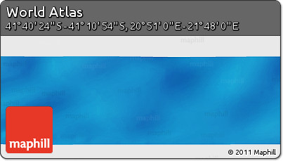 Physical Panoramic Map of the Area around 41° 25' 39" S, 21° 19' 30" E