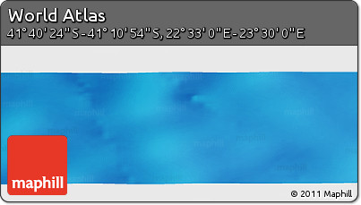 Physical Panoramic Map of the Area around 41° 25' 39" S, 23° 1' 29" E