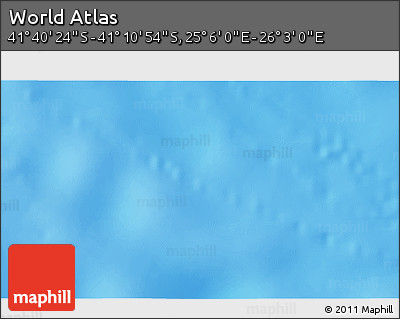 Physical 3D Map of the Area around 41° 25' 39" S, 25° 34' 30" E